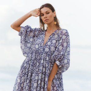 Daughters of India Kyra Mini Dress - Blue Iris L BRAND NEW